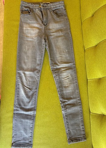 Gri Denim Kadın Skinny Jean Pantolon