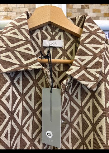 Dior Kahverengi Desenli XXL Gömlek
