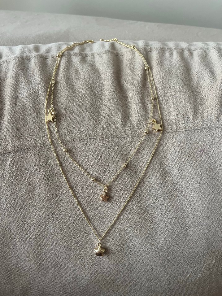 Altın Renkli Bohem Zincirli Yıldız Kolye - Görsel 2