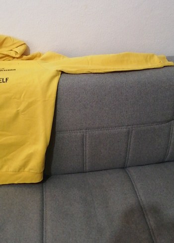 Kapüşonlu Sarı Kadın Sweatshirt - Görsel 2