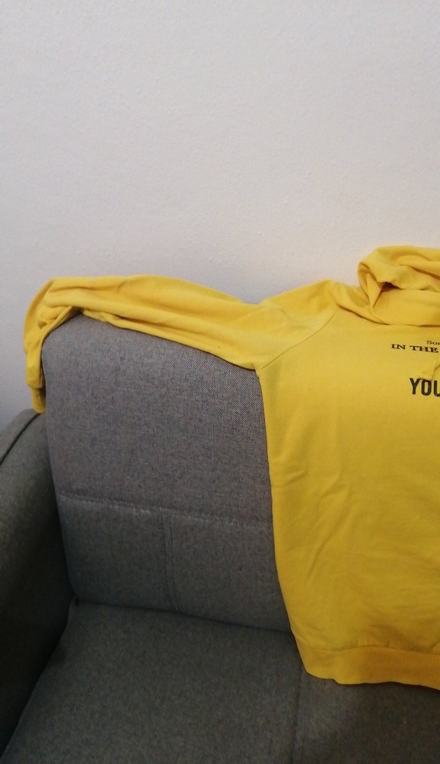 Kapüşonlu Sarı Kadın Sweatshirt - Görsel 3