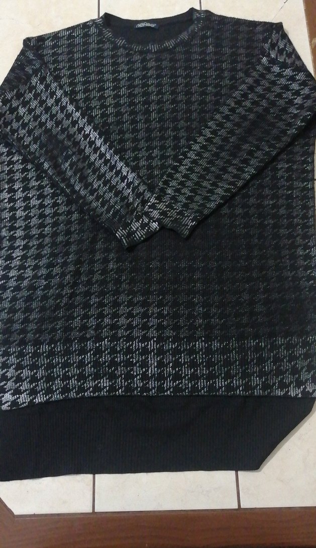 Siyah Örme Kadın Kısa Kollu Kazak - Görsel 2