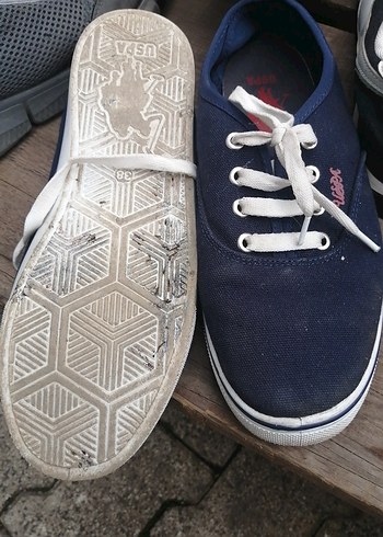 Kadın Lacivert Denim Bağcıklı Spor Ayakkabı - Görsel 2