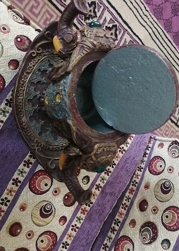 Renkli, Koyu Tonlu Detaylı Porselen Demlik - Görsel 2