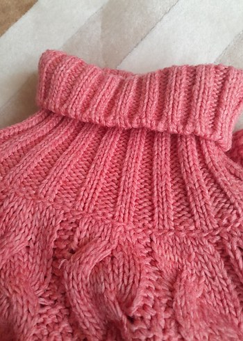 Kız Çocuk Pembe Bohem Örgü Panço - Görsel 4