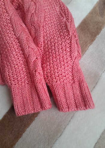 Kız Çocuk Pembe Bohem Örgü Panço - Görsel 7