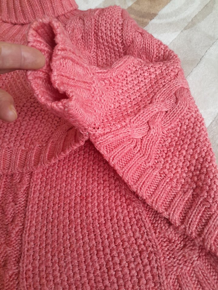 Kız Çocuk Pembe Bohem Örgü Panço - Görsel 3