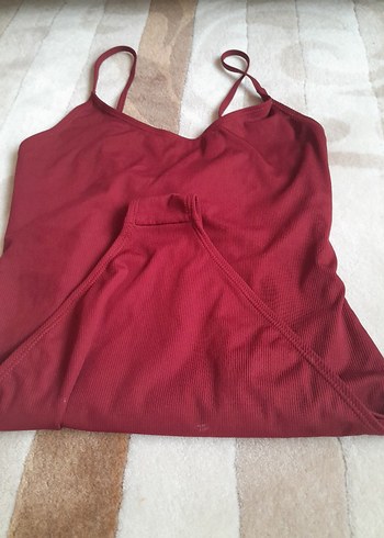 Bordo İnce Askılı Kadın Mayo - Görsel 2