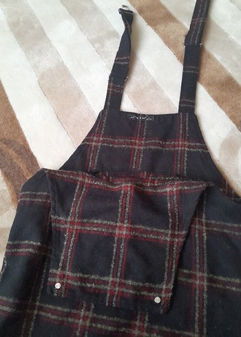 Kareli, Askılı, Bol Kesim Kadın - Görsel 6