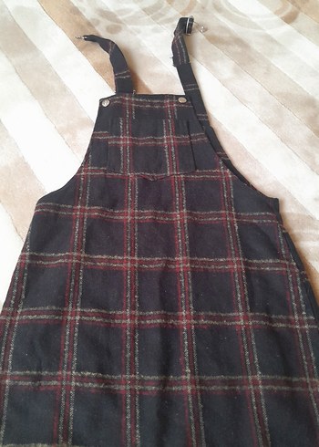 Kareli, Askılı, Bol Kesim Kadın - Görsel 2