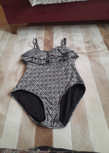 Gri Desenli Fırfırlı Askılı Kadın Mayo - Görsel 3