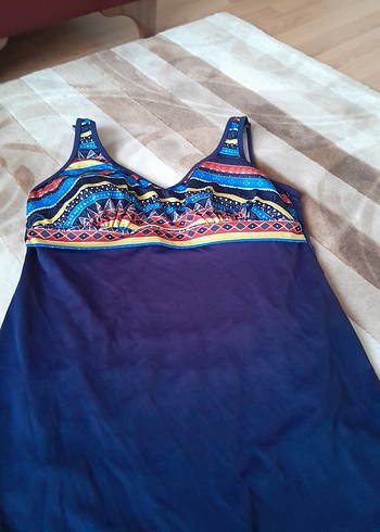 Bohem Renkli Bağlama Desenli Midi Mayo - Görsel 2