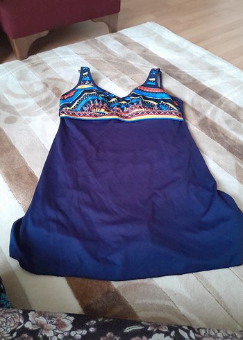 Bohem Renkli Bağlama Desenli Midi Mayo - Görsel 3