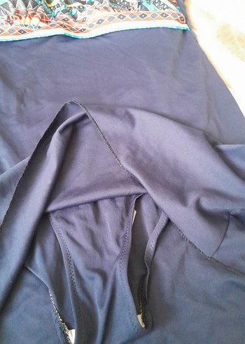 Bohem Renkli Bağlama Desenli Midi Mayo - Görsel 5