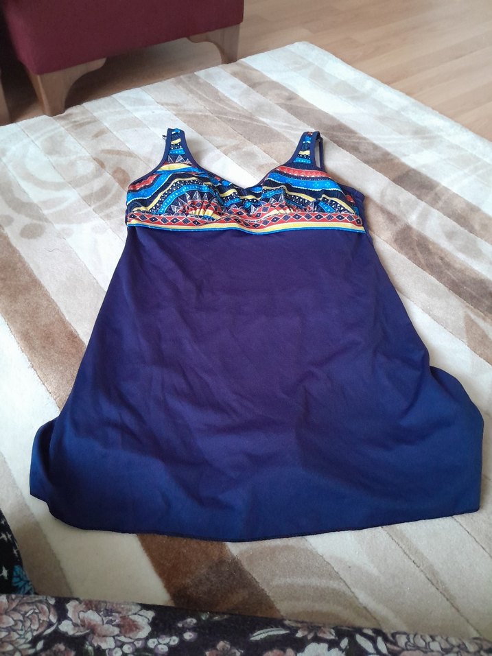 Bohem Renkli Bağlama Desenli Midi Mayo - Görsel 3