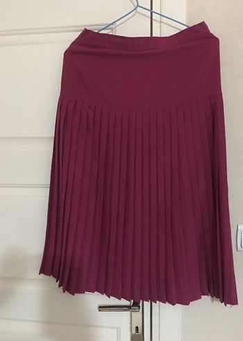 Vintage Pembe Midi Piliseli Kadın Etek