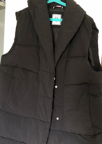 Düğmeli Siyah Kadın Oversize Yelek