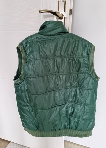 Erkek  Parlak Yeşil Fermuarlı Yelek - Görsel 3