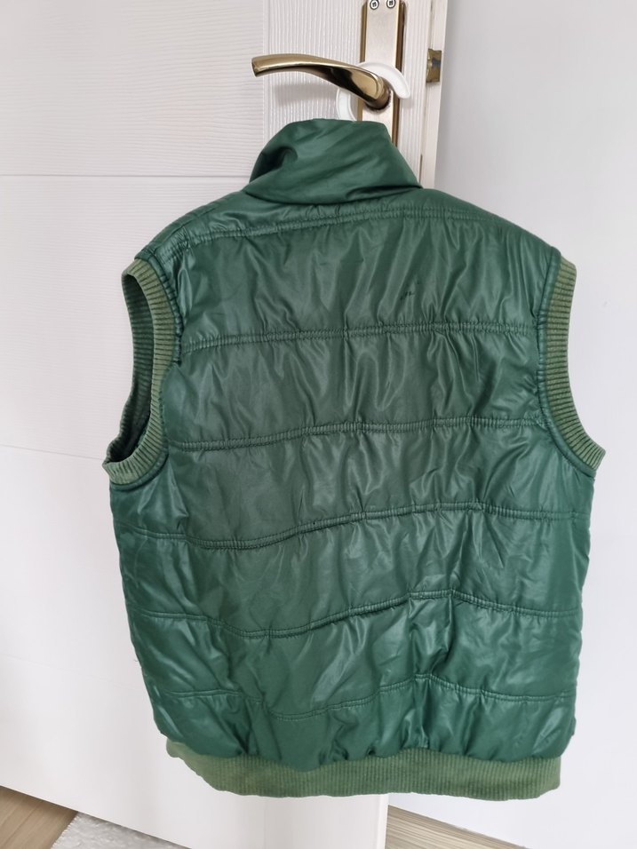 Erkek  Parlak Yeşil Fermuarlı Yelek - Görsel 2