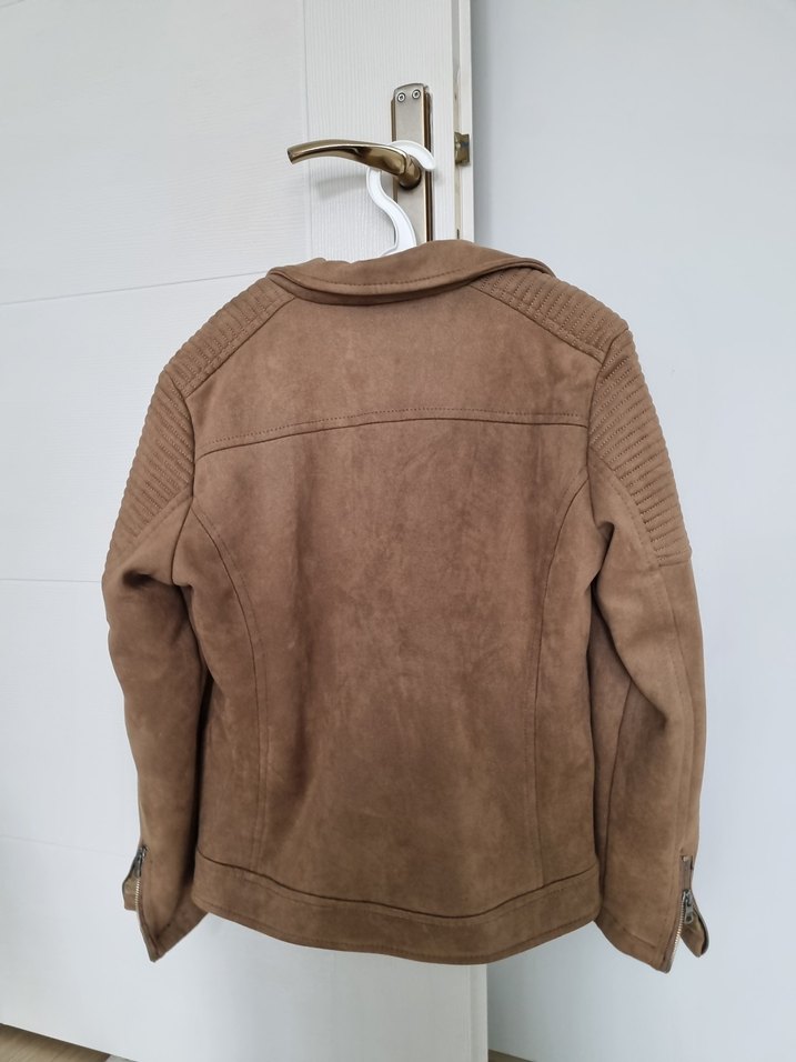 erkek Kahverengi Süet Biker Ceket - Görsel 2
