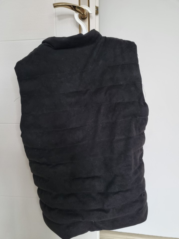 Düğmeli Siyah Süet erkek Yelek - Görsel 2