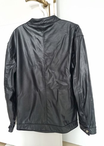 Deri Siyah Erkek Biker Ceket - Görsel 3