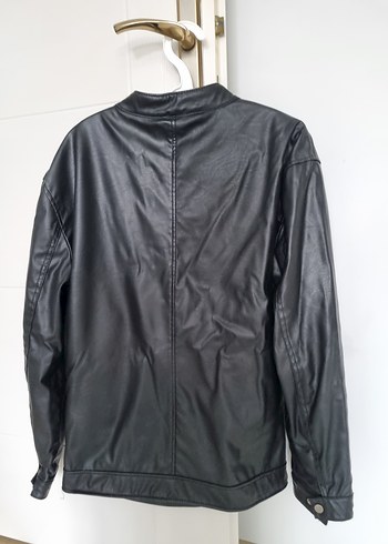 Deri Siyah Erkek Biker Ceket - Görsel 2