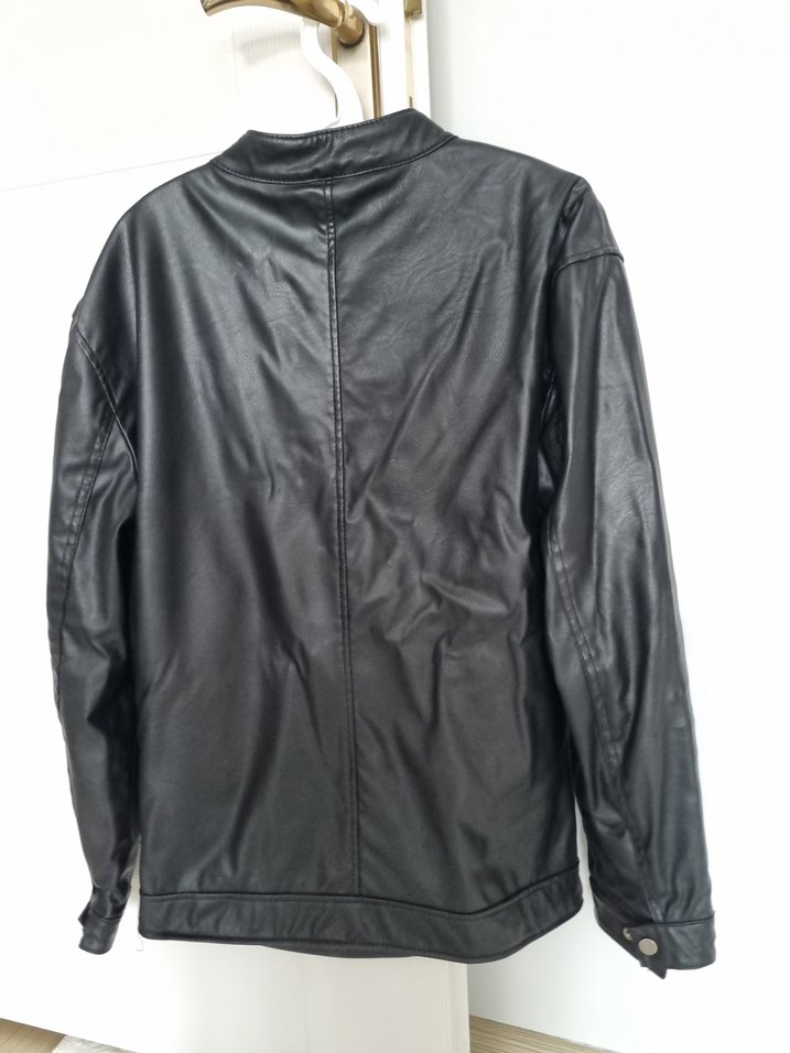 Deri Siyah Erkek Biker Ceket - Görsel 3