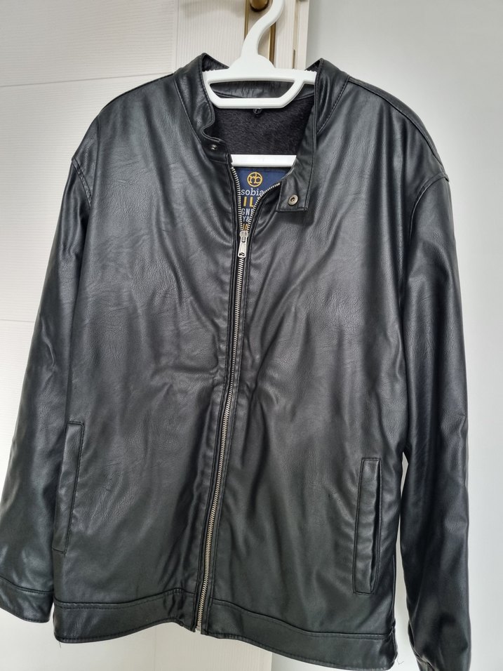 Deri Siyah Erkek Biker Ceket - Görsel 4