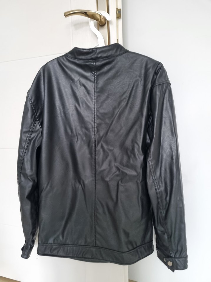 Deri Siyah Erkek Biker Ceket - Görsel 2