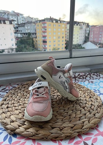 Kız Çocuk Pudra Renkli Velcro Spor Ayakkabı - Görsel 2