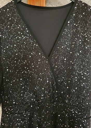 Siyah Simli V Yaka Uzun Abiye Elbise - Görsel 5