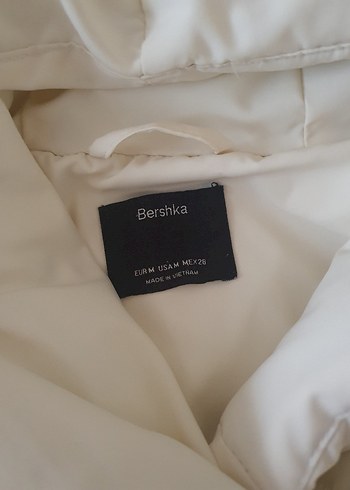 Düğmeli Beyaz Kışlık Mont - Görsel 6