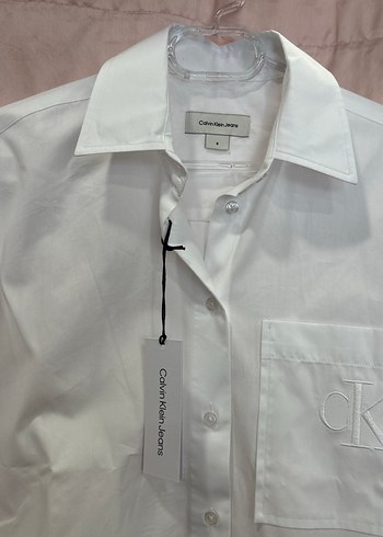 Kadın Beyaz Düğmeli Pamuklu Gömlek - Görsel 3