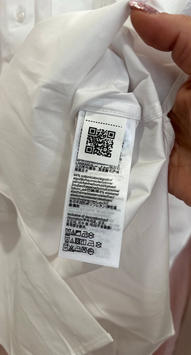 Kadın Beyaz Düğmeli Pamuklu Gömlek - Görsel 5