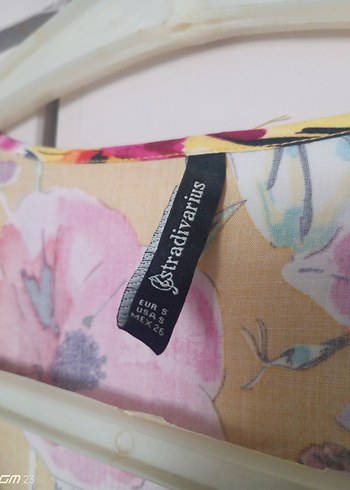 Stradivarius Sarı Çiçek Desenli Uzun Bohem Elbise