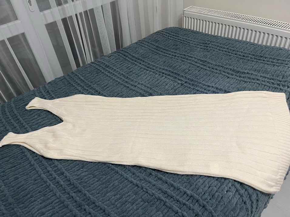 Beyaz kadın triko elbise - Görsel 2