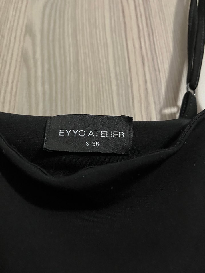 Siyah Uzun maxi astarlı elbise - Görsel 2