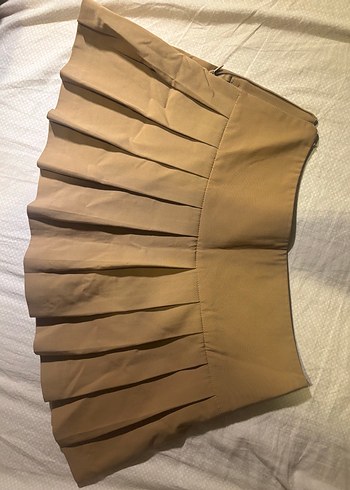 Bej Pilili Mini Etek