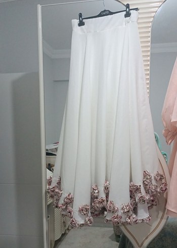 38 Beden Beyaz Çiçekli bride nişan abiye