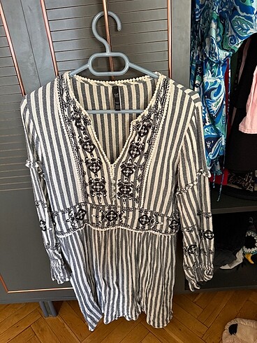 Keten elbise zara