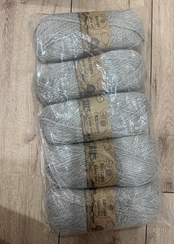 Bohem Stil Gri El Örgü İpi Seti KARTOPU MELANGE