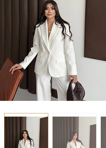 Beyaz Kısa Kesim Kadın Blazer Ceket