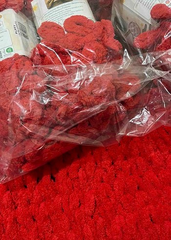 Bordo Nakışlı Çocuk Örgü Battaniye 10 adet - Görsel 3