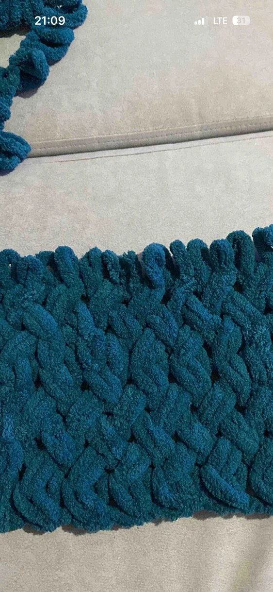 Çocuklar için Turkuaz Siyah Yün Battaniye 10 adet ip - Görsel 3