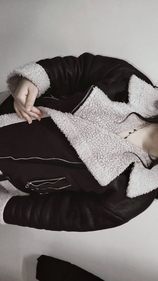 Acı Kahve Kürklü Kadın Goth Ceket - Görsel 2