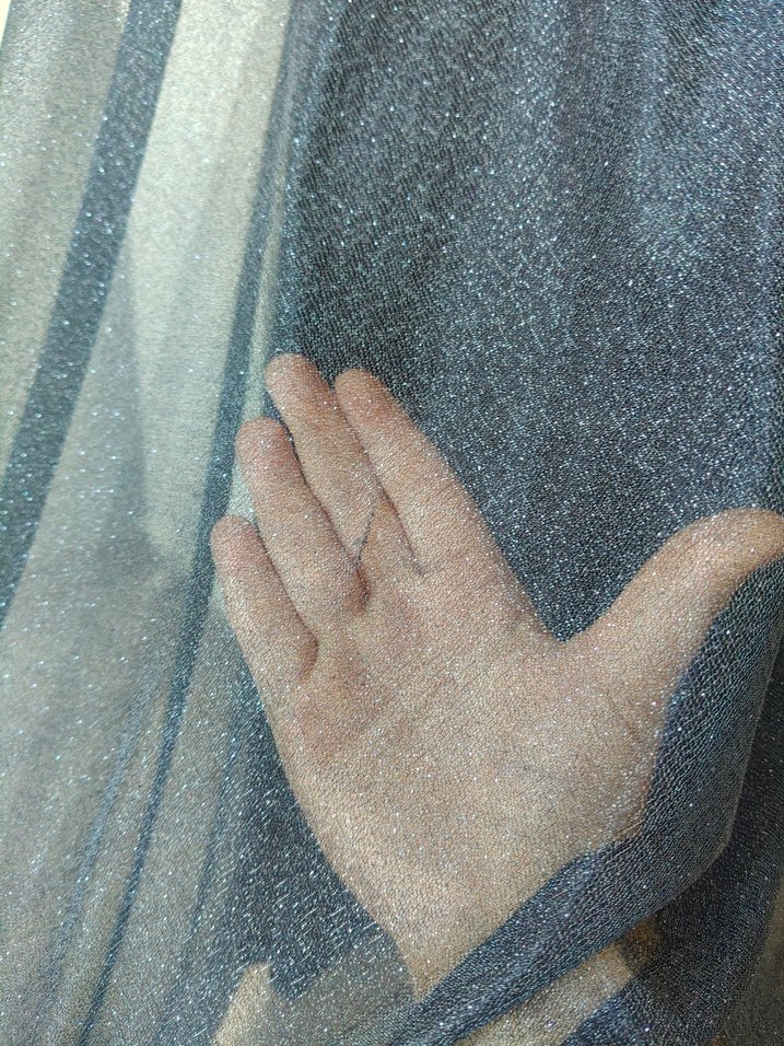 Lacivert simli şık elbise - Görsel 5