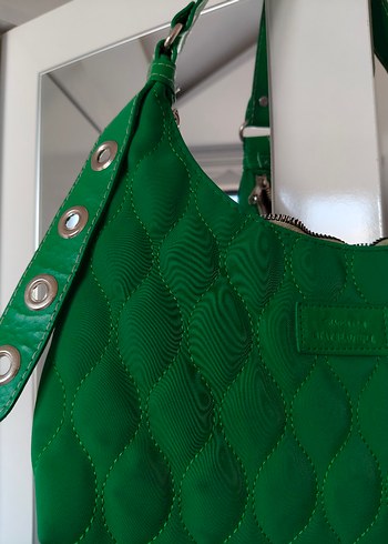 Yeşil Deri Tokalı Kadın Çanta - Görsel 3