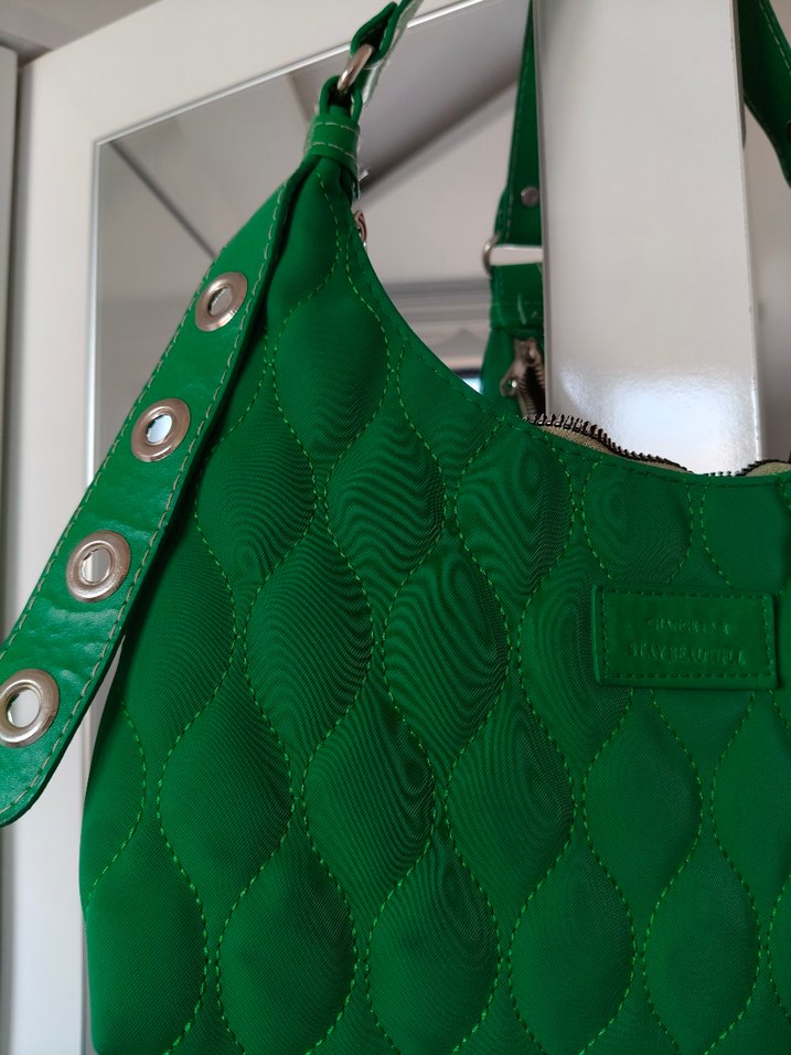 Yeşil Deri Tokalı Kadın Çanta - Görsel 3