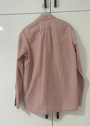 Düğmeli Pembe Çizgili H&M Gömlek - Görsel 3